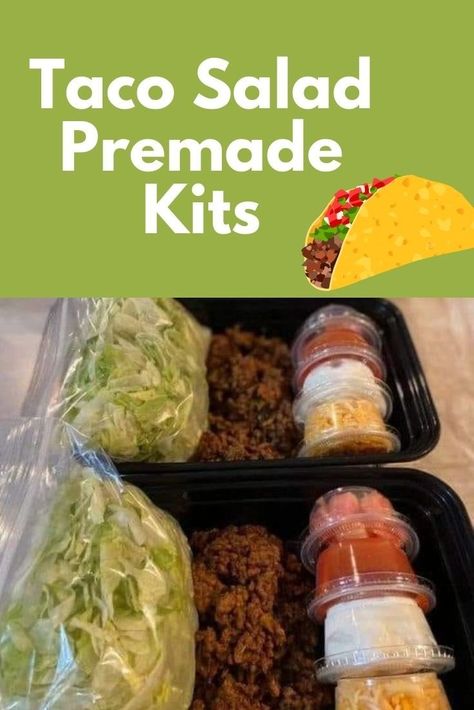 Taco Salad Premade Kits — SavingsMania Tiny Containers, Taco Kit, Tomatoes And Cheese, Most Pinned Recipes, Taco Dinner, Dip Sauce, Salads To Go, Easy Skillet, Skillet Dinners