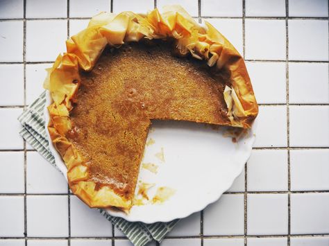 Pumpkin Pie With Phyllo Crust - Autumn Continues! Pumpkin Pie With Phyllo Crust, Phyllo Pie Crust, Philo Dough, Pumpkin Flan, Pumpkin Treats, Flan Recipe, Soft Sugar, Pumpkin Treat, Cool Weather