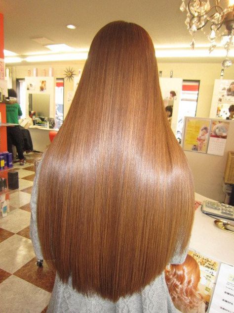 Creature Template, Long Straight Layered Hair, Straight Red Hair, V Cut Hair, V Shape Hair, Dipped Hair, Longest Hair, Straight Layered Hair, Waist Length Hair