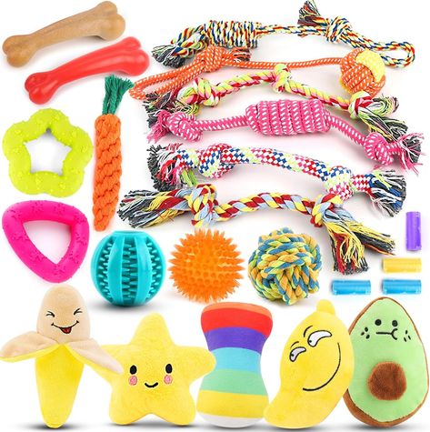 23 Pack Puppy Chew Toys for Small & Medium Dog, Cute Plush Dog Squeaky Toys for Puppies, Dog ChewToys with Rope Toys, Treat Ball for Teething, Interactive Dog Toys with Tough Chewers, Puppy Supplies. Sold on Amazon for commission. Toys For Puppies, Puppy Toys, Dog Squeaky Toys, Puppy Chew Toys, Puppy Teething, Dog Teeth Cleaning, Pet Supplies & Accessories, Puppy Chewing, Puppy Supplies