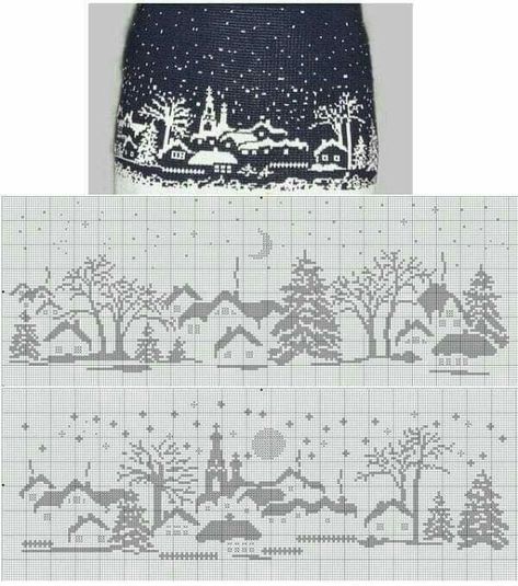 Maglia Fair Isle, Fair Isle Chart, Háčkované Lemy, Fair Isle Knitting Patterns, Colorwork Knitting, Winter Cross Stitch, Motif Pattern, Pola Kristik, Fair Isle Knitting