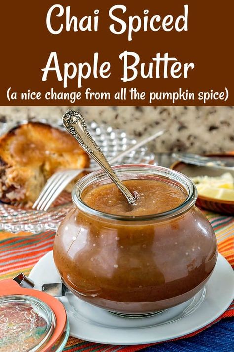 Apple Butter Flavors, Pecan Apple Butter Recipe, Things To Make With Apple Butter, Bundt Cake Filling, Stove Top Apple Butter, Chai Butter, Easy Apple Butter Recipe, Apple Canning, Apple Preserves