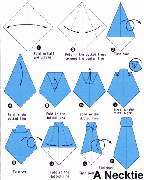 Card Craze: Origami Shirt and Tie Origami Návody, Origami Tie, Origami Shirt, Vika Papper, Origami Step By Step, Tutorial Origami, Origami Dress, Convention Gifts, Pioneer Gifts