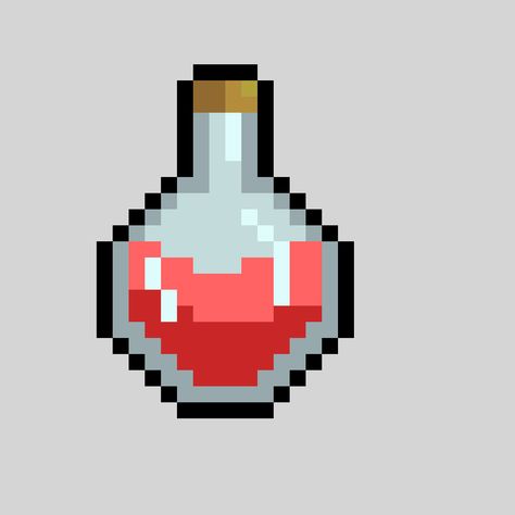 Bottle Pixel Art, Health Potion, Pixel Art Pattern, Potion Bottle, Glass Containers, Glass Bottle, Pattern Art, Art Boards, Glass Bottles