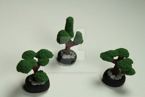 Miniature Clay, Clay Magnets, Fairy Garden Crafts, Sculpey Clay, Miniature Trees, Mini Craft, Fun Jewelry, Bonsai Trees, Mini Things