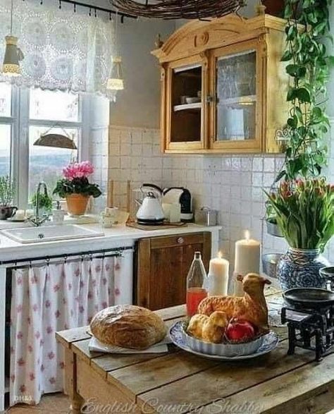 Cocina Shabby Chic, Cottagecore Home Decor, Cottagecore Home, Casa Country, Cottage Kitchens, Cottagecore Decor, Cottage Interiors, Cozy Kitchen, Cottage Kitchen