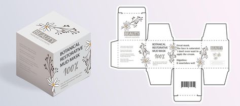 Packaging Cosmetic Design, Cream Box Packaging, Organic Cosmetics Design, Cream Packaging Design, Pola Kotak, Logo Fleur, Jar Packaging, Cosmetic Packaging Design, Packaging Template