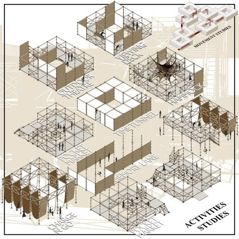 Fractured Architecture, Privacy Architecture, Additive Architecture, Mixed Use Architecture Concept, Flexible Space Architecture, Architecture Grid Concept, Building Connection Architecture, Grid Architecture Concept, Module Architecture