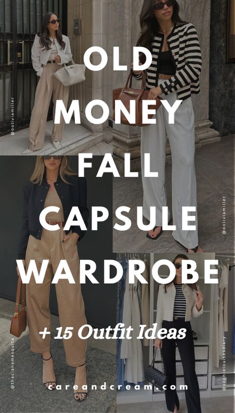 Discover the timeless elegance of an old money fall capsule wardrobe with this must-read blog post! Elevate your fall style with these fall wardrobe essentials that embody the old money fall aesthetic. Get inspired by this old money fall wardrobe and 15 classy outfit ideas! Plus: old money fall outfits, cute fall outfits, old money fall fashion. Old Money Style Outfits Plus Size, Hnm Outfits H&m Casual, Old Money Fall Aesthetic, Fall Outfits Old Money, Old Money Fall, Fall Aesthetic Outfit, Wardrobe Challenge, Capsule Wardrobe Essentials, Fall Wardrobe Essentials