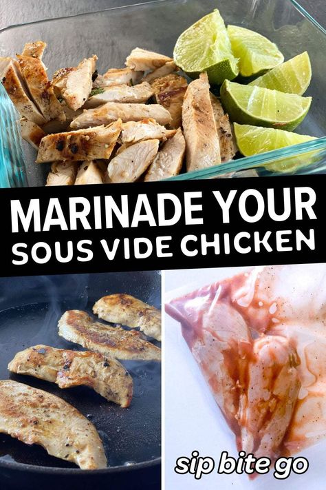 Delicious sous vide chicken breast marinade ideas for easy cooking and meal prep. Learn about the right salts, spices, herbs, wine, condiments and other ingredients to flavor sous vide chicken recipes. | sipbitego.com #sipbitego #sousvidechicken #sousvide #sousvidecooking #cookingtechniques #sousvidechickenbreast #chickenbreast #chickendinner Sous Vide Chicken Recipes, Tender Chicken Breast Recipes, Marinade Ideas, Work From Home Lunch, Sous Vide Recipes Chicken, Sous Vide Chicken Breast, Chicken Breast Marinade, Sous Vide Chicken, Sous Vide Recipes