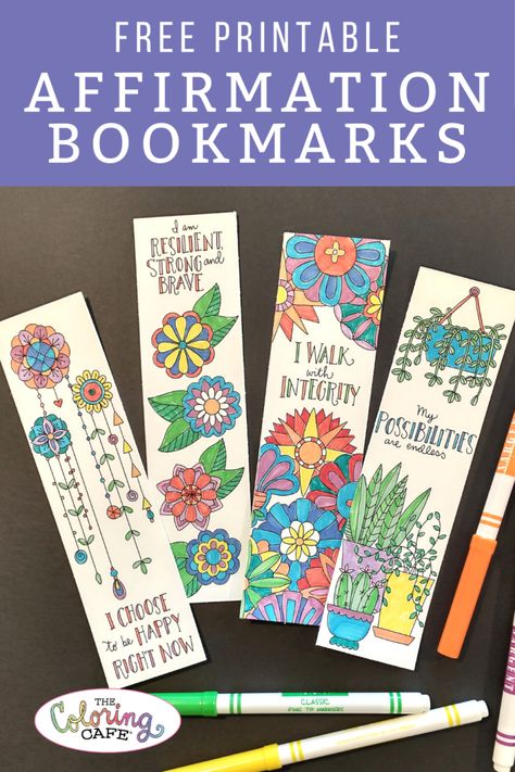 Affirmation Bookmarks, Bookmarks Diy Kids, Bookmarks To Print, Coloring Bookmarks Free, Inspirational Bookmarks, Free Printable Bookmarks, Coloring Cafe, Mindfulness Colouring, Bible Bookmark