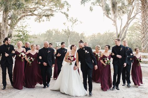 Wine Red Wedding Groomsmen, Burgundy Bridesmaid And Groomsmen, Christmas Wedding Bridal Party Attire, Burgundy Bridesmaid Dresses And Groomsmen, Black And Burgundy Bridesmaid Dresses, Cabernet Wedding Party, Dark Burgundy Bridesmaid Dresses, Maroon Wedding Party, Cabernet Wedding