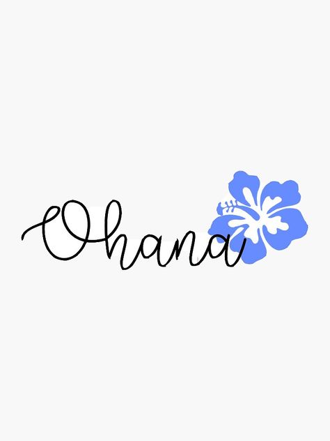 "Ohana" Sticker by happyk8e | Redbubble Ohana Wallpaper, Stitch Ohana Tattoo, Ohana Quote, Ohana Tattoo, Hawaii Tattoos, Lilo And Stitch Ohana, Stitch Tattoo, Small Quote Tattoos, Tattoos For Women Half Sleeve