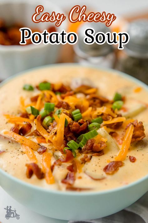 Warm up your evenings with this comforting homemade potato soup, inspired by the rich flavors of Outback Steakhouse. This creamy delight is packed with hearty potatoes and a blend of savory spices that will make your taste buds dance. Perfect for a cozy night in or impressing guests with a dish that tastes like it came straight from a restaurant kitchen. Simple to make and utterly delicious, this soup is sure to become a family favorite. Best Cheesy Potato Soup, Cheesy Loaded Potato Soup, Loaded Cheesy Potato Soup, Potato Soup With Cheese, Bread For Potato Soup, Homemade Cheesy Potato Soup, Potato Soup Outback Recipe, Potato Soup Simple Quick And Easy, Cheesy Potatoes Soup