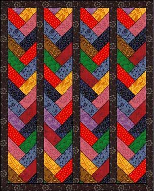 Prairie Braid Pattern: tutorial included Maple Star Quilt Block Pattern, Braided Quilt Pattern, Prairie Braid Quilt Pattern, Braid Quilts, French Braid Quilt, Colchas Quilting, Braid Quilt, Strip Quilt, Colorful Quilt