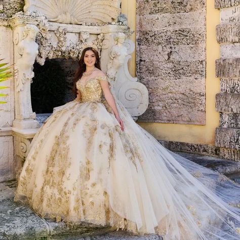 Ball Gown With Cape, Ball Gown Gold, Quince Dresses Champagne, Champagne Quinceanera Dresses, Beaded Ball Gown, Gown With Cape, Quinceanera Dresses Gold, Quinceanera Dresses Blue, Women Dress Collection