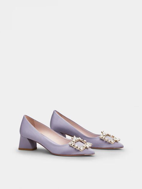 Violet Woman Broche Vivier Buckle Pumps in Satin RVW51028190RS042L018 | Roger Vivier Luxury Brand Heels, Roger Vivier Bag, Shoes Room, Roger Vivier Heels, Fashion Workshop, Vivier Shoes, Shoe Room, Roger Vivier Shoes, Fancy Bags