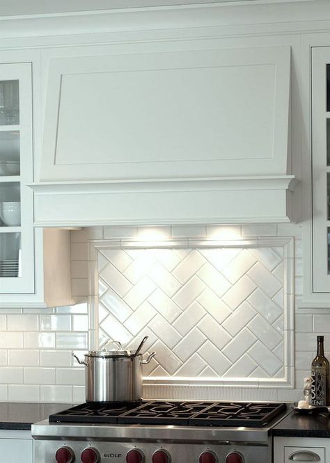 My Kitchen Appliances Have Died. Now what? Backsplash With White Cabinets, Cocina Shabby Chic, White Kitchen Backsplash, Herringbone Backsplash, Kitchen Backsplash Designs, Herringbone Tile, Subway Tiles, Gorgeous Kitchens, Kitchen Tiles Backsplash