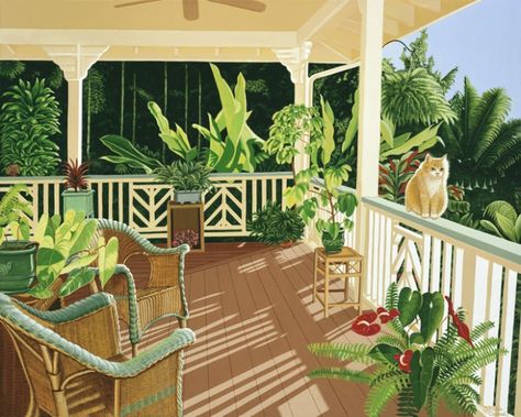 My Lanai - Cynthia Conrad Hawaiian Style Decor, Lanai Porch, Vintage Tropical Decor, Hawaiian House, Hawaiian Home Decor, Hawaiian Homes, Tropical Interior, Tropical Living, Hawaiian Decor