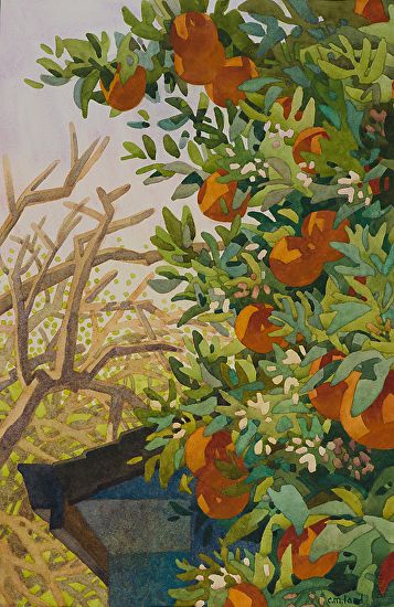 Orange Trees Aesthetic, Bookshelf Mural, Manifestation Symbol, Carolyn Lord, Kathe Fraga, 2023 Wallpapers, Let's Make Art, Pastel Poster, Chinoiserie Wallpaper