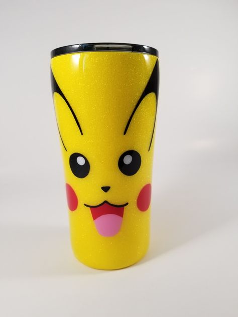 Pokemon Tumbler Cup, Pokemon Tumbler Ideas, Pokémon Tumbler, Pokemon Tumbler, Pokemon Cup, Kids Tumblers, Cup Inspiration, Cricut Cups, Epoxy Cups