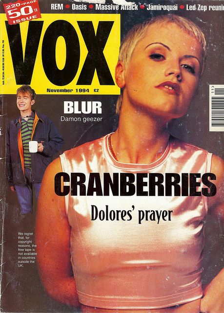 Cranberries on the cover of VOX magazine, 90s 90s Cover Magazine, 90s Editorial Magazine, 90s Rock Magazine, Vintage Rock Magazine, Cool Britannia 90s, Indie Magazine Cover, Xy Magazine 90s, The Cranberries Poster, 90s Magazine Covers