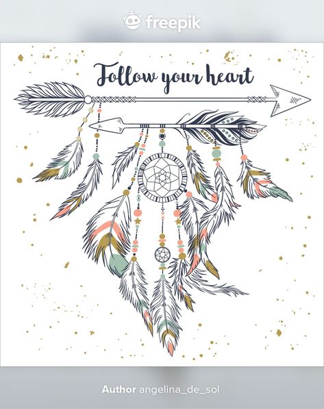 Rock Drawing, Dream Catcher Drawing, Bohemian Elements, Boho Dream Catcher, Boho Arrow, Drawing Designs, Boho Style Design, Arrow Feather, Dream Catcher Art