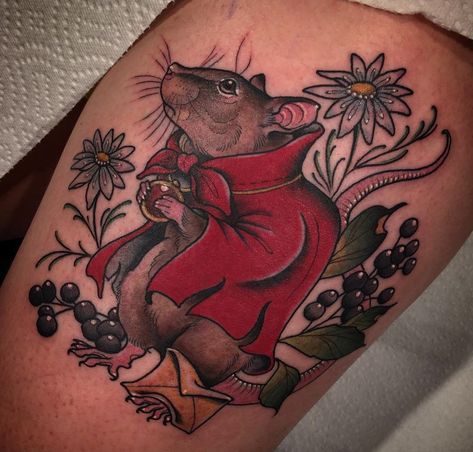 The Secret Of Nimh Tattoo, Secret Of Nimh Tattoo, Mrs Brisby, Secret Of Nimh, The Secret Of Nimh, Icon Tattoo, Rat Tattoo, Animals Tattoos, Tattooed Woman