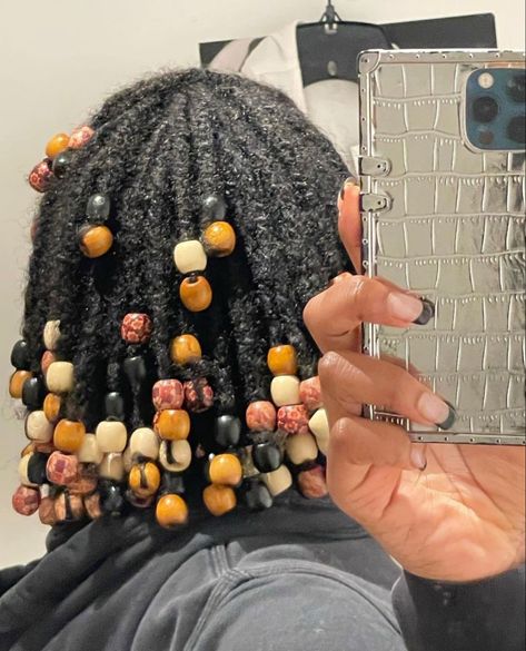 Locs With Beads, Afro Styles, Short Locs, Short Locs Hairstyles, Two Strand Twist, Starter Locs, Dreads Styles, Protective Hairstyles Braids, Crochet Braids Hairstyles