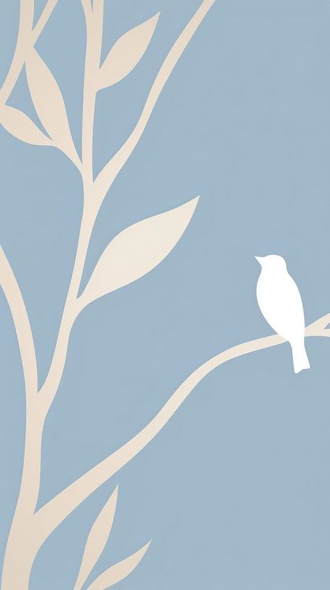 A bird and foliage wallpaper white blue. AI generated Image by rawpixel. | free image by rawpixel.com / Boom Graphic Illustration Wallpaper, Mobile Wallpapers Aesthetic, Bird Wallpaper Iphone, Earth Tone Wallpaper Iphone, Earth Tone Wallpaper, Earth Tones Wallpaper Iphone, Aesthetic Wallpaper Blue, Foliage Wallpaper, Illustration Wallpaper