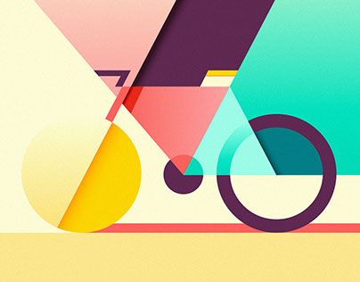 Illustrations - Ray Oranges - 2016 Illustration Design Graphique, Graphic Design Ideas, Graphisches Design, Bicycle Art, Cycling Art, Graphic Design Trends, Bike Art, Design Geometric, Design Graphique