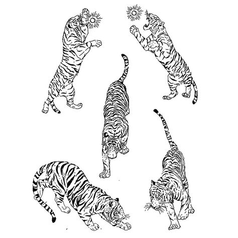 Small Tiger Tattoo, Magic Animals, Line Art Tattoos, Tiger Tattoo, Art Tattoos, Ink Ideas, Line Tattoos, Tiny Tattoos, New Tattoos