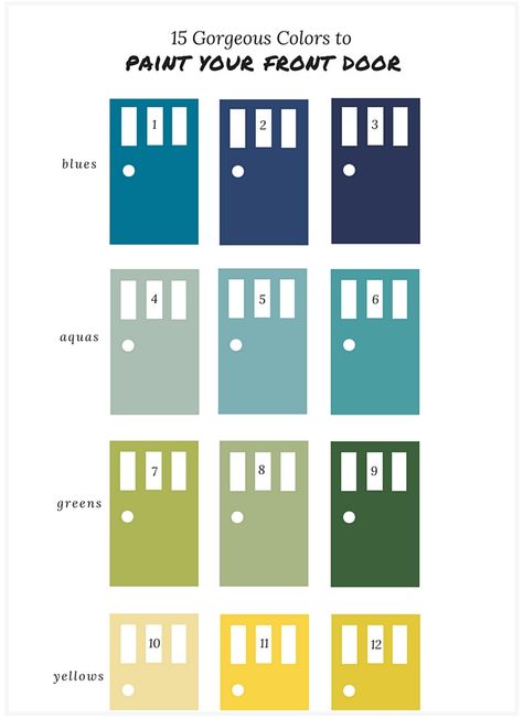 The Best Paint Colors for Your Front Door Vibrant Front Door Colors, Light Blue House Door Color Ideas, Coastal Door Colors, Beach House Door Colors, Bright Blue Front Door, Beach House Front Door Colors, Coastal Front Door Colors, Front Door Colors With Tan House, Exterior Door Paint Colors