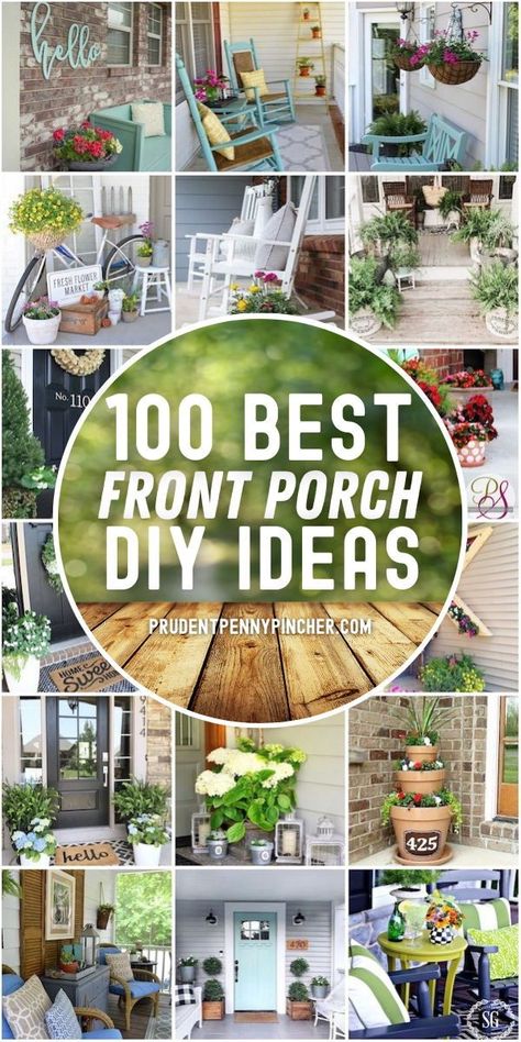 Ideas For Small Porches, Front Porch Diy, Farmhouse Porches, Small Porch Ideas, Small Porch Decorating, Front Porch Furniture, Porch Diy, Front Porch Makeover, Spring Porch Decor