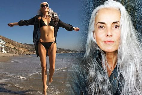 Yasmina Rossi, Grey Hair Wig, Grey Hair Inspiration, Real Hair Wigs, Blending Gray Hair, Advanced Style, Ageless Style, Ageless Beauty, World Photo