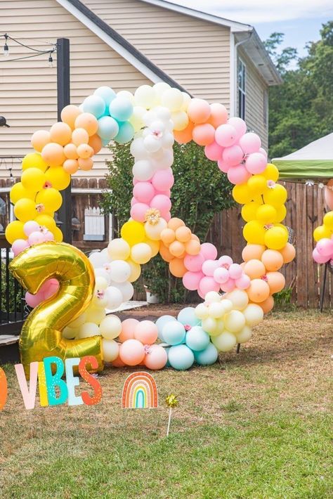 How To Make A Peace Sign Balloon Arch, Peace Out Party Ideas, Two Groovy Birthday Backdrop, Peace Sign Balloon Arch Diy, Peace Sign Birthday Party Ideas, Two Groovy Diy Decor, Peace Balloon Arch, Groovy Second Birthday, Peace Out Birthday Party