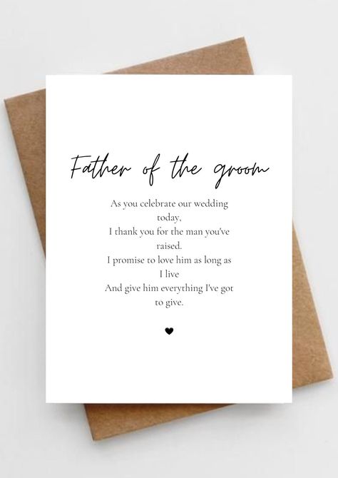 Letter To Father Of The Bride, Groom To Father Gift, Letter To Father In Law From Bride, Wedding Day Note To Groom, Wedding Gift For Father Of The Groom, Father In Law Wedding Gift From Bride, Wedding Personal Touches, Sentimental Wedding Gifts, Father In Law Gifts