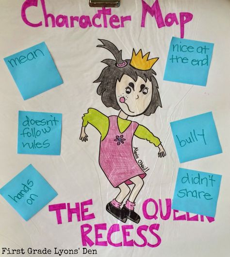 First Grade Lyons' Den: Mean Jean, The Recess Queen The Recess Queen Activities Kindergarten, Character First Education, How Characters Change Anchor Chart, Mean Jean The Recess Queen Activities, Identify Characters In A Story Kindergarten, Recess Queen, Realistic Fiction Writing, Mean Jean, Teaching Character Traits