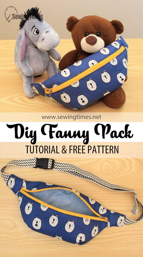 Simple Sewing For Kids, Quilted Fanny Pack Pattern, Kids Fanny Pack Pattern Free, Sewing With Felt, Belt Bag Pattern Free, Waist Bag Pattern Free, Bum Bag Pattern Free, Diy Fanny Pack Pattern Free, Fanny Pack Pattern Free