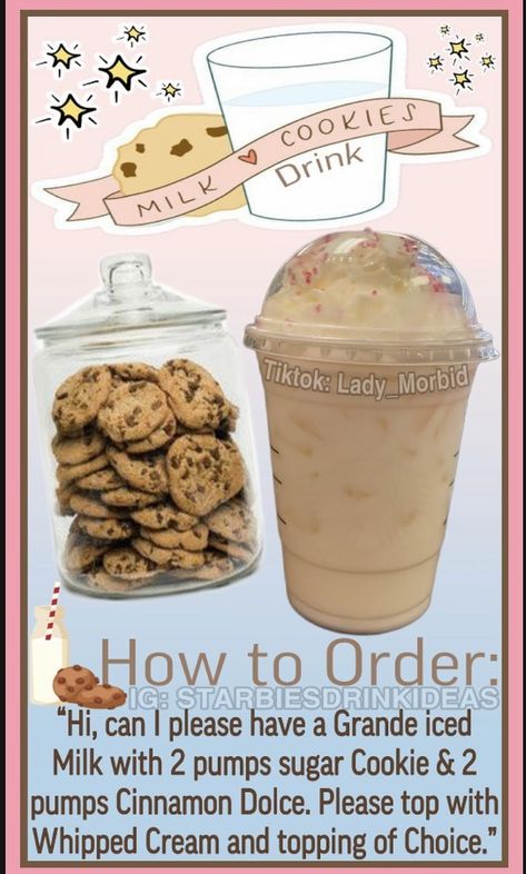 Starbucks Recipes Hello Kitty, Starbucks Milk Drinks, Starbucks Recipes Sanrio, Kirby Starbucks Drink, Sanrio Starbucks Drink Orders, Unicorn Starbucks Drink Recipe, Barista Recipe, Starbucks Halloween Drinks, Starbucks Drink Menu