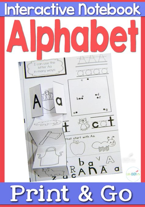 This alphabet interactive notebook is more fun than a regular worksheet because it is interactive! It is intended to supplement your teaching for letter recognition and phonetic awareness. #alphabet #phonics #letterrecognition #printable #kindergarten #homeschool #lifeovercs Interactive Notebook Rubric, Interactive Notebooks High School, Geography Interactive Notebook, Interactive Alphabet Notebooks, Free Alphabet Coloring Pages, Biology Interactive Notebook, Alphabet Notebook, Interactive Writing Notebook, Interactive Notebooks Social Studies