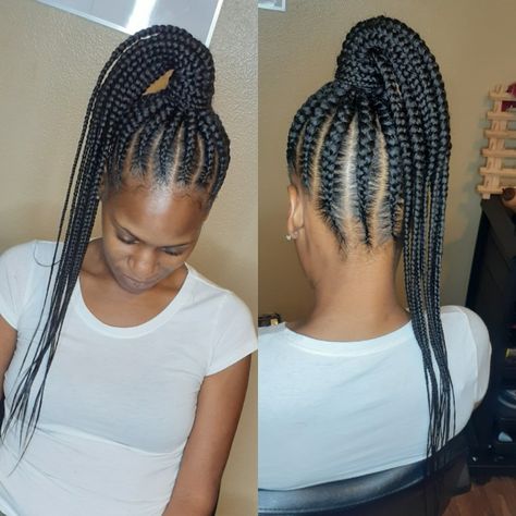 Feedin ponytail Feedin Ponytail, Feed In Ponytail, Dreadlocks, Braids, Hair Styles, Hair, Quick Saves, Beauty, Plaits