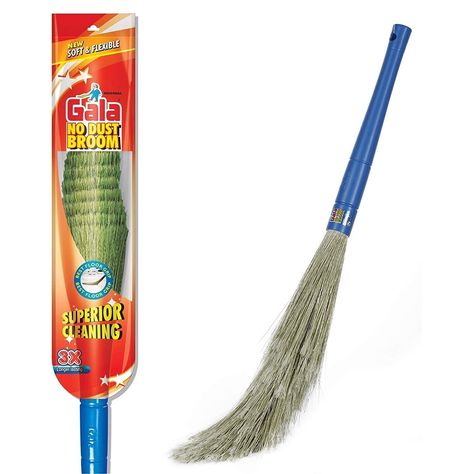 Gala No Dust Broom For Floor Cleaning, broom stick for home floor cleaning, Jhadu for home cleaning, Made of washable Fibers (Pack of 1) The specialty No Dust Floor Broom allows you to clean with absolute perfection, leaving no crumb, dust or dirt in your house behind / The next generation of cleaning with original traditional design The ultimate sweeper! Intended for indoor or outdoor use to catch particles on your kitchen, tile, wooden or laminate floors - or outside sweeping leaves in your garage, yard, patio or garden Sturdy design is heavy duty / Firm-grip handle offers a wide range of mobility for manual use, allows you to reach any spot inside on a hardwood floor or under a rug or piece of furniture effortlessly Synthetically engineered bristles designed to catch pet hair / Combinin Best Broom, Cleaning Broom, Plastic Broom, Broom Stick, Laminate Floors, Free Stuff By Mail, Floor Cleaning, Laundry Supplies, Kitchen Tile