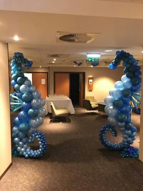 Deco Theme Marin, Prom Theme Decorations, Sea Wedding Theme, Baby Shower Balloon Arch, Under The Sea Decorations, Balloons Arch, Prom Themes, Shower Balloons, Ideas Baby Shower