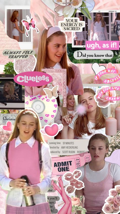 Clueless Pink Outfit, Clueless Drawings, Clulles Aesthetic, 90s Clueless Aesthetic, Cher Horowitz Wallpaper, Clueless Wallpaper Iphone, Clueless Aesthetic Wallpaper, Cher Horowitz Aesthetic, Clueless Aesthetic