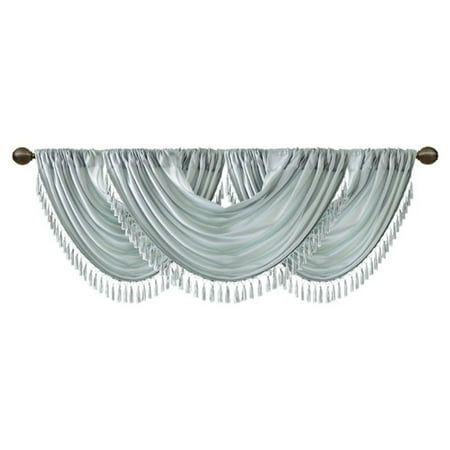 Gracie Mills Aurelius Faux Silk Sheen Waterfall Embellished Valance - GRACE-9442 Elevate your windows with our Opulent Faux Silk Waterfall Valance. Crafted with exquisite detailing it adds a touch of luxury to your space creating a stylish focal point in any room. Effortlessly boost your decor with the opulence of our Embellished Faux Silk Waterfall Valance. Size: 38" x 46".  Color: Green. Short Window Treatments, Faux Roman Shade Valance, Roman Shade Valance, Waterfall Valance, Faux Roman Shades, Home Essence, Curtain Shop, Short Curtains, Kitchen Window Treatments