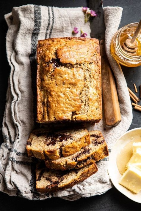 Chocolate Chunk Coconut Banana Bread | halfbakedharvest.com #bananabread #easyrecipes #healthyrecipes #chocolate #dessert Banana Bread Recipe Half Baked Harvest, Traditional Banana Bread Recipe, Coconut Banana Bread, Half Baked Harvest Recipes, Harvest Recipes, Chocolate Banana Bread, Half Baked, Just Eat It, Banana Coconut