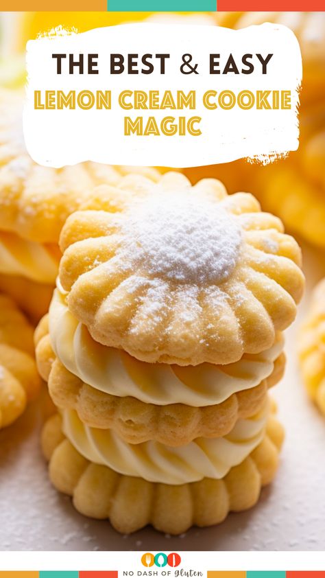 Lemon Cookies With Lemon Cream, Lemon Cream Biscuits, Cookies With Lemon, Linzer Cookies Recipe, Xmas Goodies, Gluten Free Holiday Recipes, Lemon Cookies Recipes, Cream Biscuits, Dessert Spread