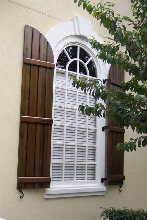 Board and Batten Exterior Shutters Exterior Window Trim Ideas, Window Trim Paint, Exterior Window Trim, Window Shutters Exterior, Outdoor Shutters, Board And Batten Exterior, Painting Shutters, Shutter Designs, Exterior Window