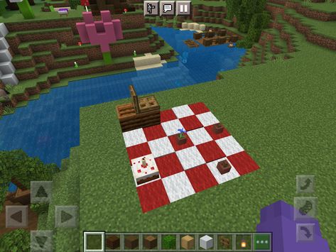 Minecraft Picnic Spot, Minecraft Picnic, Picnic Spot, Tree Skirts, Christmas Tree Skirt, Picnic Blanket, Minecraft, Outdoor Blanket, Christmas Tree